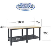Abmessungen 40 mm Arbeitsplatte der Werkbank Detailaufnahme