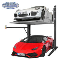 Twin Busch TW227P-230-G 2 Säulen Parkhebebühne 2,7 t elektromagnetische automatische Entriegelung geschlossene verzinkte Plattform Unterfahrhöhe 2100 mm