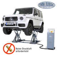 Twin Busch TWS35-10E-G Reifendienst Scherenhebebühne 3,5 t, 400V mit 1 m Hub elektromagnetischer Entriegelung und niedriger Überfahrhöhe TÜV Süd zertifiziert