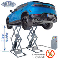 Twin Busch TWS35-20E-G Profi Doppelscherenhebebühne 3,5 t Überflur elektromagnetisch 110 mm Überfahrhöhe 400 V TÜV Süd zertifiziert