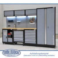 Werkstatt Schranksystem TWWS23 in Werkstatt Gesamtansicht mit Arbeitsplatte