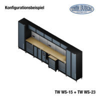 Twin Busch TWWS23 Werkstatt Schranksystem erweiterbar mit TWWS15 Variante Konfigurationsbeispiel