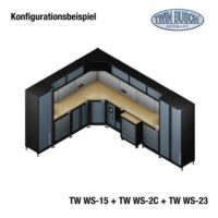 Twin Busch TWWS2C Werkstatt Schranksystem erweiterbar mit TWWS15 und TWWS23 Konfigurationsbeispiel